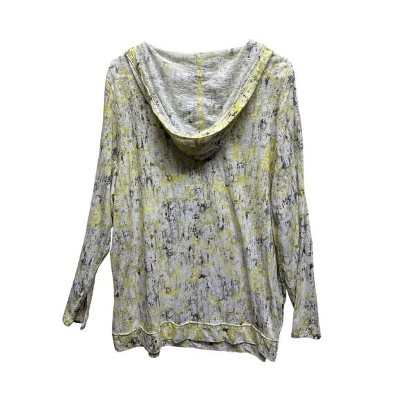 NWT Exertek Women 2X Burnout Athleisure Hoodie Yellow Gray - Picture 7 of 8